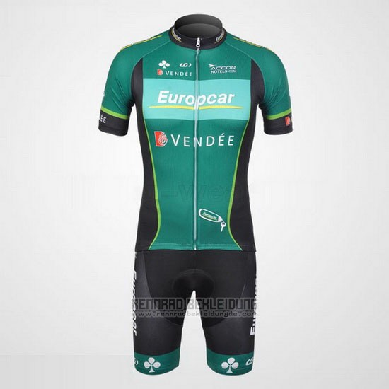 2012 Fahrradbekleidung Europcar Grun Trikot Kurzarm und Tragerhose - zum Schließen ins Bild klicken